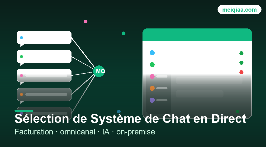 Illustration de l'outil de sélection et comparaison de systèmes de chat en direct / service client